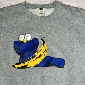 Uniqlo UT KAWS x Andy Warhol Men's Sweatshirt Gray Banana Graphic Medium